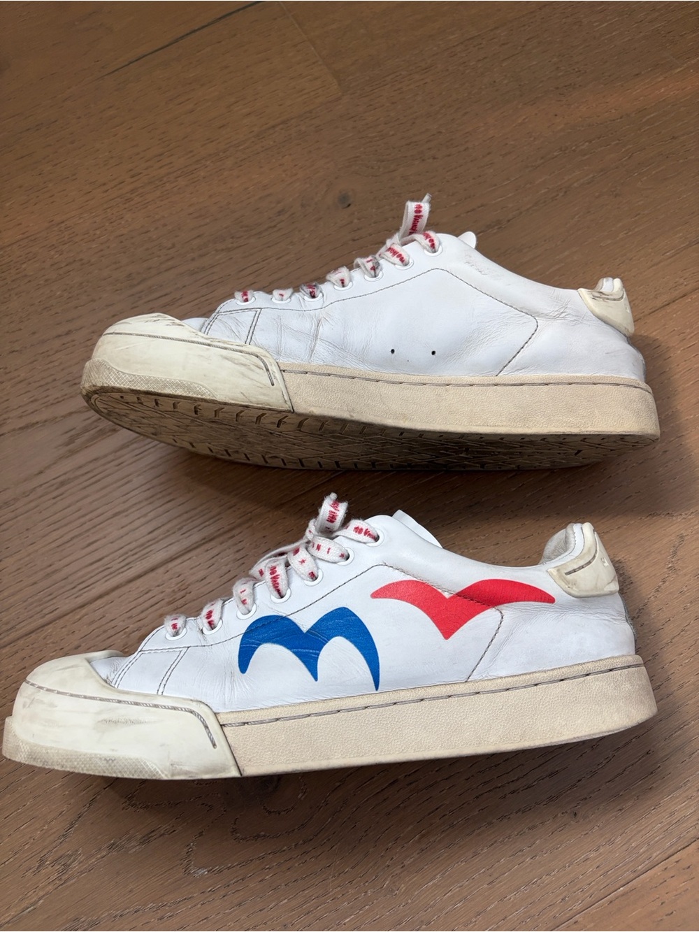 Marni White Leather Low-Top Sneakers